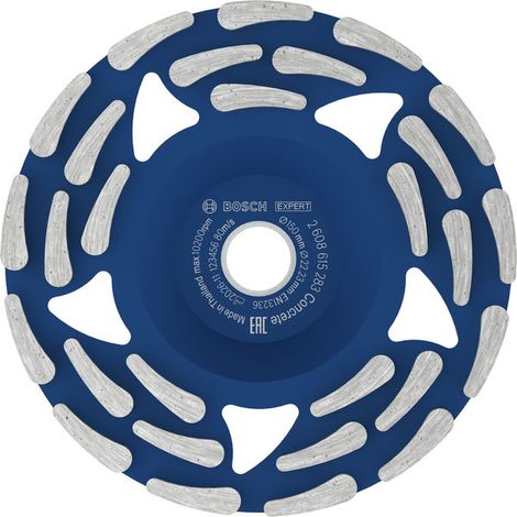 Bosch Grinding Head EXPERT Concrete Diamond Grinding Head, 150 x 19/22.23 x 5 mm 2608615283