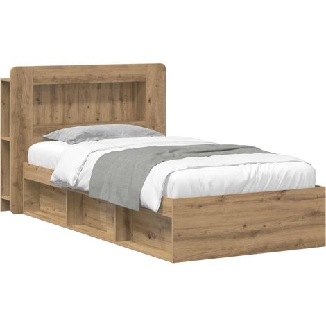 Maison Exclusive - Telaio del letto con storage Rovere Artigianale 75 x 190 cm (1/5)