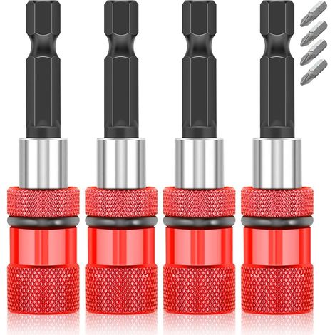Pieces Magnetic Bit Holder, Impact Driver Bit Holder with 1/4 Inch Depth Stop, Screwdriver Bit Holder for Drills, Screwdrivers and Professional Construction