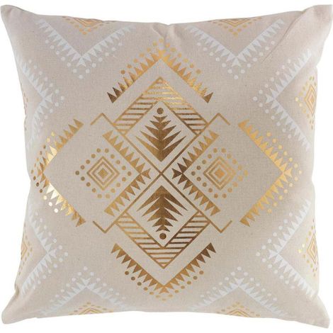 Coussin Déco Déhoussable "Cybele" 45x45cm Beige (1/2)