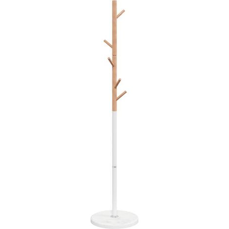 Porte-manteau blanc, 172 cm, en fer forgé thermolaqué. (1/5)