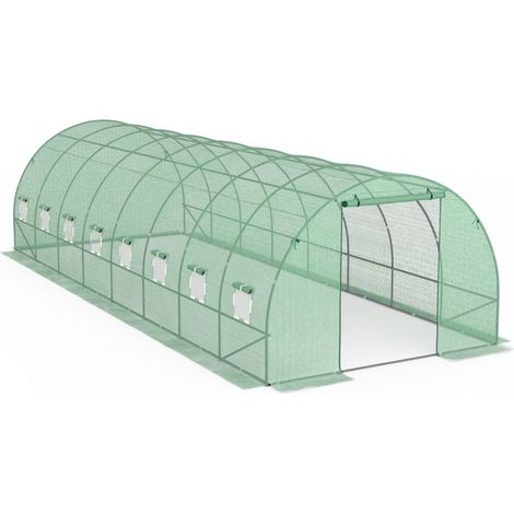 TERRE JARDIN - Invernadero tipo túnel de jardín de 24 m² con lona reforzada