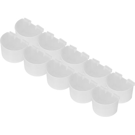 Lot de 10 mangeoires à pigeons en plastique transparent, sans danger pour les oiseaux, avec design en demi-cercle. (1/5)