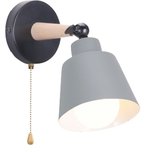 Applique Murale Moderne Gris Applique Murale Rétro Minimaliste Lampe Murale D'Intérieur Nordique E27