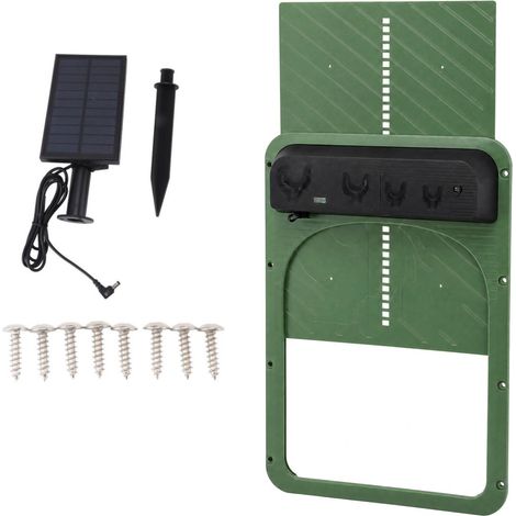 GARRYFIZH Porte automatique de poulailler, coffre-fort à énergie solaire avec capteur de lumière pour volaille verte