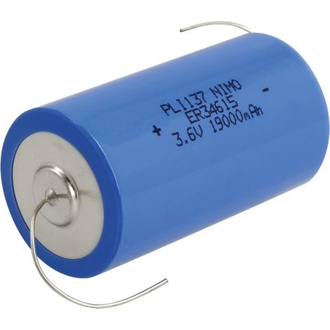 Pila Litio ER34615 3,6V Terminales Hilos