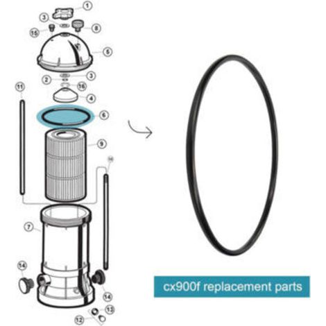 Joint d’Étanchéité en O-Ring Hayward CX900F – pour Cartouche Filtrante et Séparateur (1/5)