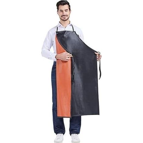 Dünne PVC-Arbeitsschürze, leicht, wasserdicht, Unisex, geeignet für Gartenarbeit, Schlachthöfe und Fabriken, öl- und wasserbeständig (1/4)