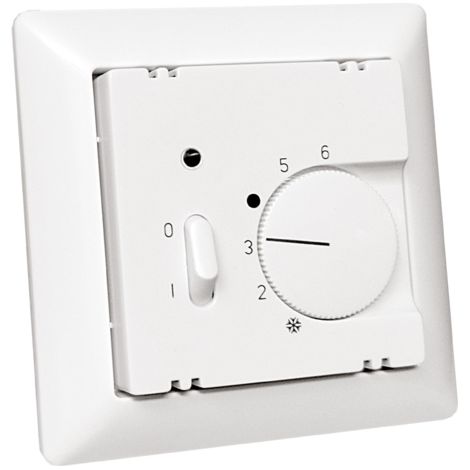 Raumthermostat, Unterputz Abdeckung und Rahmen weiß