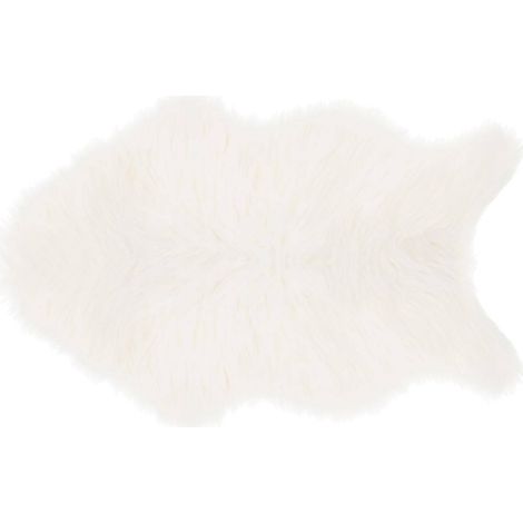 Tapis enfant fausse fourrure blanc 60x90cm - Atmosphera créateur d'intérieur