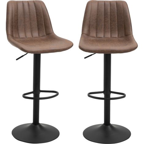 2er set barhocker barstuhl kuchenhocker tresenstuhl hohenverstellbar mit fustutzen drehstuhl braun polyester 43 x 465 x 89 110 cm 227000222 227000222 227000222 (1/5)