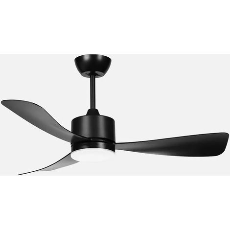 Yeste Gleichstromventilator 18 W, Schwarz, 3 Flügel, 6 Geschwindigkeiten, 106°C, optionales Licht, 2250 lm, 3000/4500/6500 kK, F