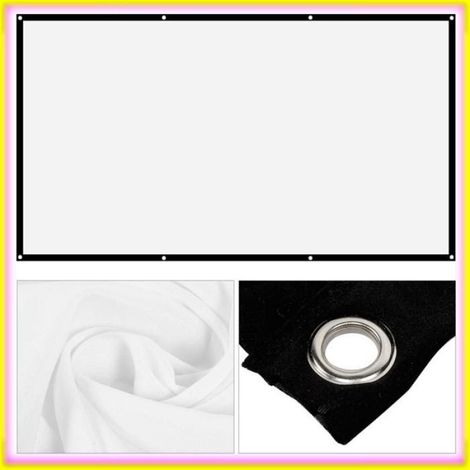keenso Écran de projecteur blanc sans plis 16:9 épaissir l'écran de Projection de rideau son 120 pouces (104,3 X 59,1 pouces) (1/5)