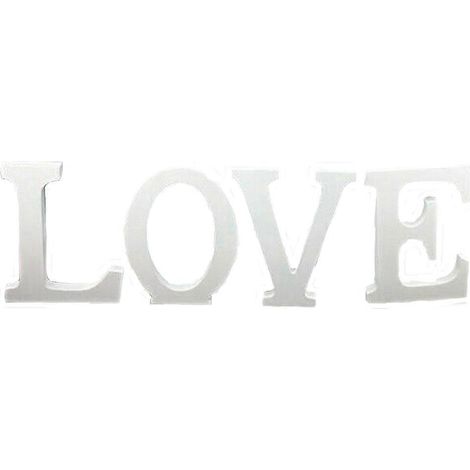 Lettres en bois « Love » pour cadeau de mariage pièce décorative blanche (1/4)