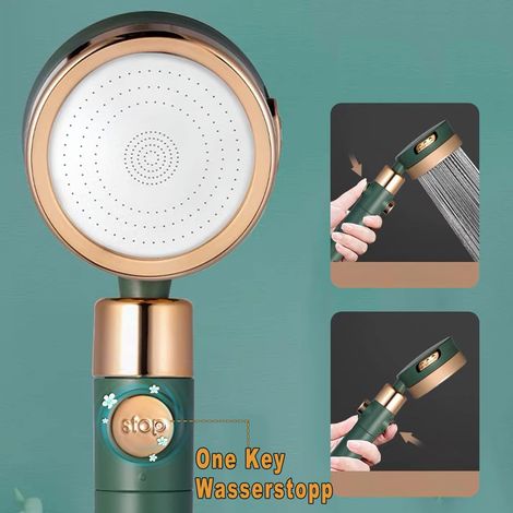Pommeau de douche d'appoint à main pommeau de douche trempant rosettes de salle de bain domestique petite taille brute pressurisée fleur filtrée vin vert (1/4)
