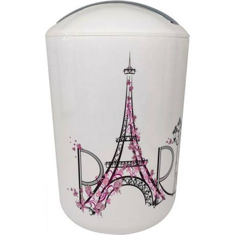 Cleafe - Pattumiera Cestino Secchio Rifiuti Gettacarte Accessori Bagno Scritta Paris 87044 - (1/2)