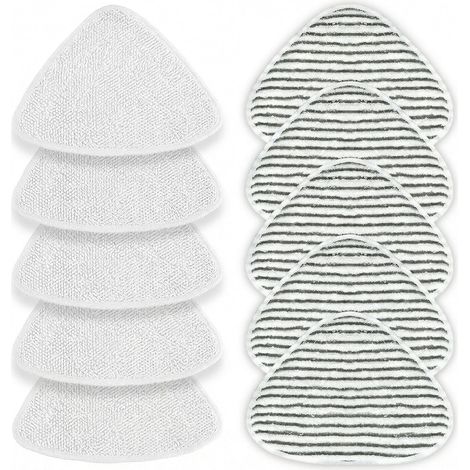 Lot de 10 Lingettes pour Vileda Steam, 5 Chenille et 5 Rayées, Microfibres Lavables 31x22 cm, Sols Durs (1/5)