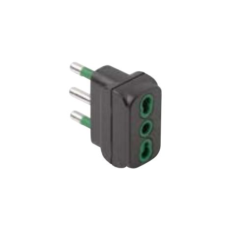 Adattatore spina 2 poli + terra 16A 220V presa bipasso maschio e femmina