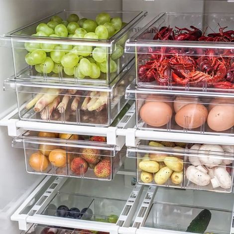 TuseRxln 8 Fächer - Transparente Aufbewahrungsbox für den Kühlschrank