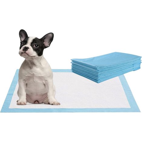 Lot de 100 tapis éducateurs pour chiens 60 x 90 cm super absorbants pour apprentissage hygiénique en tissu non tissé blanc