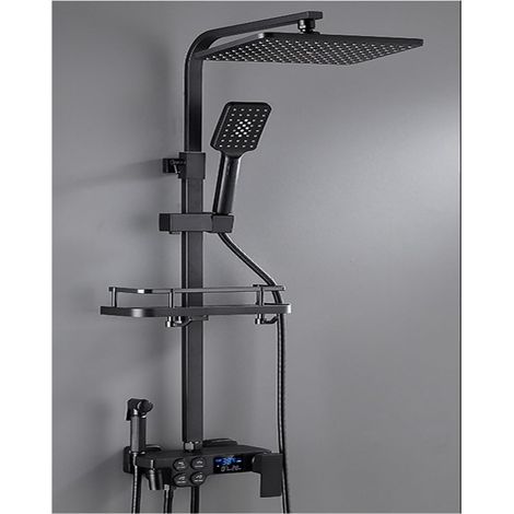 Ensemble de douche mitigeur thermostatique intelli Ensemble de douche numérique chaud et froid robinet salle de bain mitigeur thermostatique système de douche pluie montage mural SPA pluie robinet de (1/5)