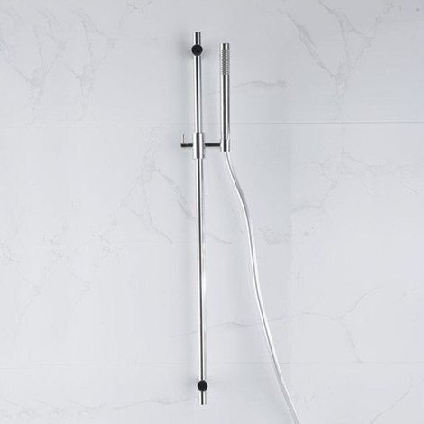 FugaFlow Eccelente Ensemble barre de glissement avec douchette à main, flexible de douche lisse chrome