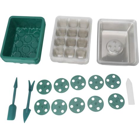 Plateau de démarrage de graines, couvercle Transparent en plastique pour semis, pour le jardinage et l'horticulture, 12 trous (1/5)