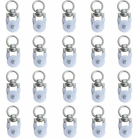 LaBlanc – 20 Stück Gardinenschienenrollen, Schienenrollen, Gardinenstangengleiter, geräuschlose Rollen, Doppelschienen-Fenstergardinenschienenrollen (1/5)