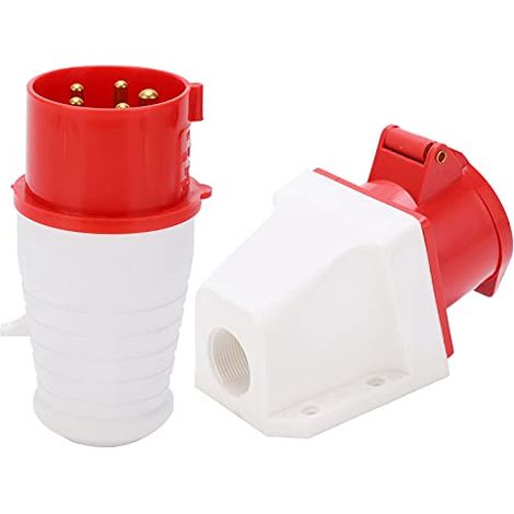 Prise Triphasée Industrielle 16A 5 Broches, Montage en Surface, IP44 Étanche, 220-380V/240-415V, ABS et Laiton (1/5)