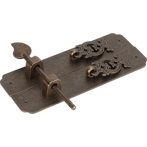 Poignées de porte de placard en cuivre pur, motif fleurs de prunier, orchidées, bambou et chrysanthèmes, style rétro chinois, inspirées du mobilier chinois ancien. (1/5)
