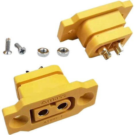 Connecteur femelle XT60 à souder, 35 A, calibre 12 AWG, pour adaptateur secteur XT60E-F sécurisé. (1/5)