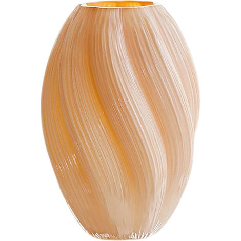 【Jarrón】 - 【Jarrón de vidrio soplado a mano】 Blanco lechoso 27 x 18 cm - Espejo giratorio para decoración de sala de estar/entrada y arreglos florales (1/5)