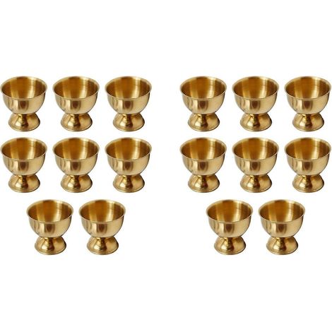 Ensemble de coquetiers en acier inoxydable et de plateaux à œufs dorés (16 pièces), compatibles avec les œufs durs et les œufs à la coque, ustensiles de cuisine. (1/5)