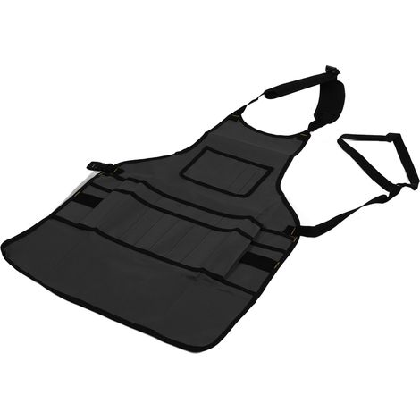 Tablier de travail multipoches imperméable en tissu Oxford, sac à outils gris pour jardinage et entretien automobile (1/5)