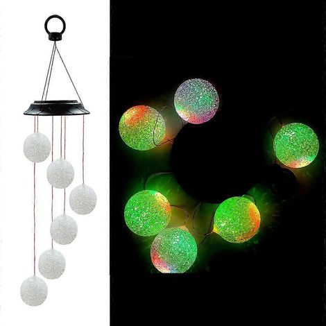 Carillon solaire lumineux décoratif pour jardin extérieur, motif ange, étoiles et oiseaux porte-bonheur (1/5)