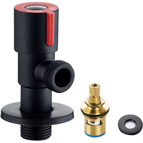 Robinetterie D'Arrêt Murale - Robinet Mélangeur Chaude Froide - Pour Machine À Laver Chauffe-Eau - Raccord G1/2 - Acier Inoxydable 304 - 90 x 35 mm - 1 Pièce (1/5)