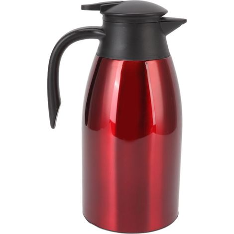 Vacuum Tea Pot Stainless Steel Handle Dispenser 2L 304 Insulated Coffee Maker Kettle Capacity Insulated Dispensing Potted Plant Thermal Carafes (Burgundy). (1/5)