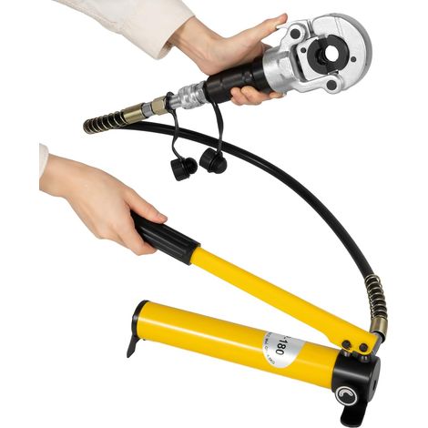6T Alicates de Prensa Hidráulica V/TH Contornos Hidráulicos Crimpadora de 360 ° Cabeza Radial Prensa de Tubo de Cobre Alicates de Prensa con Forma de V 12-28 mm, Forma TH 16-32 mm