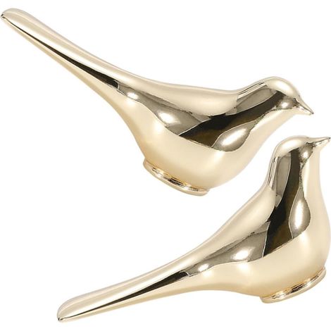 Lot de 2 poignées meubles dorées en forme d'oiseau, métal au (1/5)