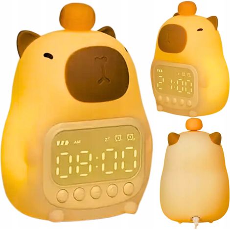 Capybara Wecker Nachtlicht Schreibtisch Timer Snooze LED USB