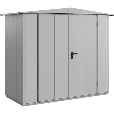 Hörmann Metall-Gerätehaus Berry Modern mit Satteldach Typ 1, 259 x 121 cm, weißaluminium, 3,1 m², 2-flüglige Tür (1/5)