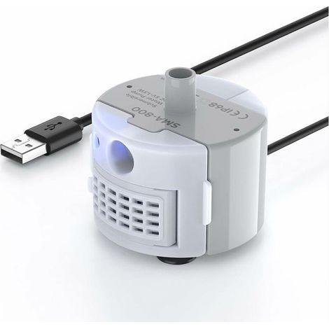 Pompe de fontaine à eau pour animaux de compagnie avec lumière LED, ultra silencieuse, longue durée de vie, étanche IP68 (1/5)