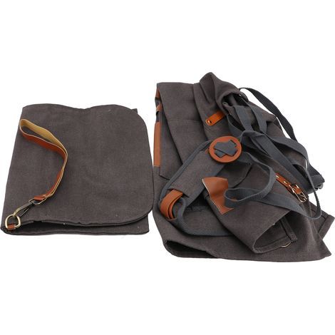 Tablier en toile imperméable à l'huile pour barbier croisé multi-poches travail réglable pour le travail du bois coiffeur (1/5)