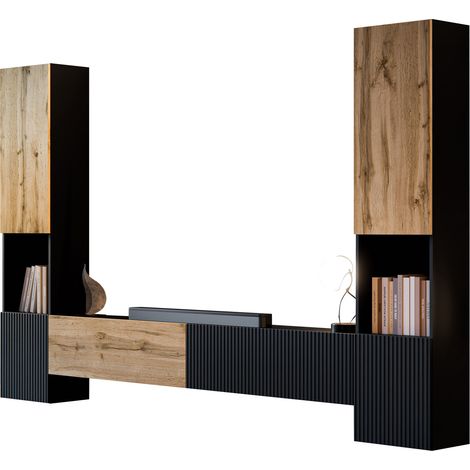 Conjunto de salón Species III, Negro + Roble wotan