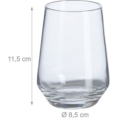 Set di 6 bicchieri d'acqua moderni per feste e cene 12 x 12 x 14 cm in vetro trasparente 130016143