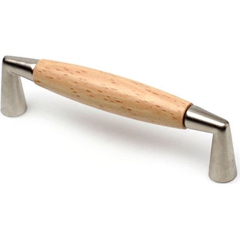 Asa de madera con acabado níquel bisú, dimensiones:138x16x31mm y entrepuntos:128mm - (1/5)