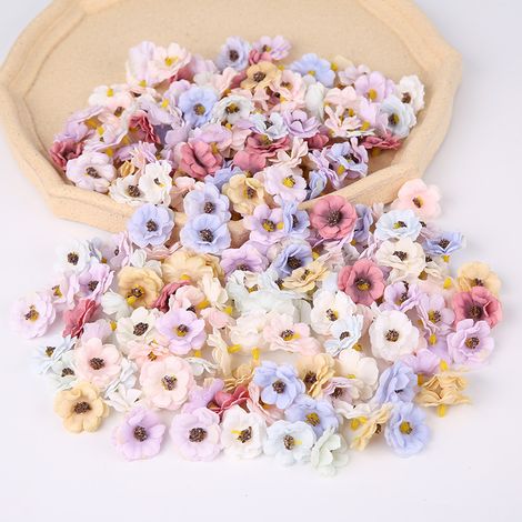 Lot de 50 fleurs artificielles, pétales à 3 couches, faites main, ZQKLA-AquaForge (1/5)