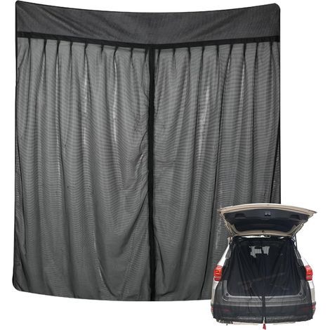 165x165cm Couverture de Porte d'Aile Grande Taille,Moustiquaire pour Porte Arrière de Camionnette ,Moustiquaire Magnétique en Maille Noire,pour Voiture,Camping,Van,Camping Car (1/5)