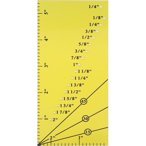 Guide de couture magnétique jaune vif en acrylique avec fond antidérapant et repères de marges de couture pour atelier et bureau (1/5)