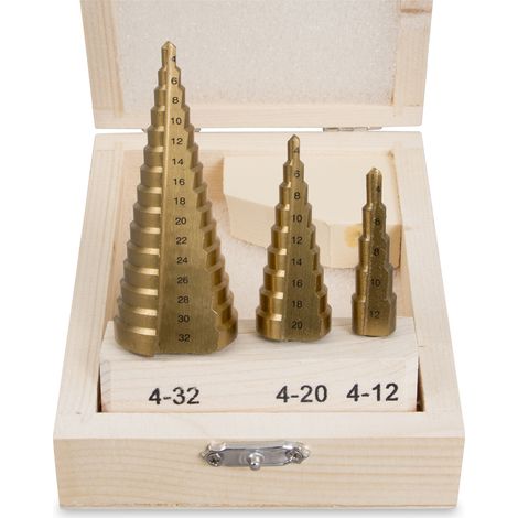 HSS TiN Kegelbohrer-Set 3-teilig (4-12, 4-20, 4-32) (20) (1/5)